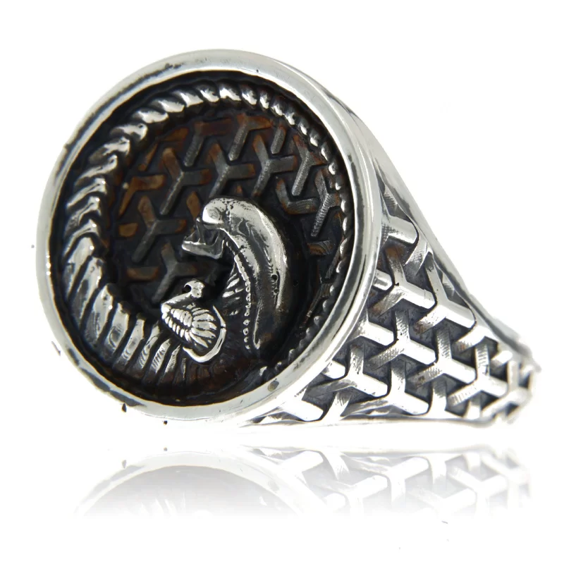 Inel Argint 925 Xenomorph Alien - Intalnire Extraterestra