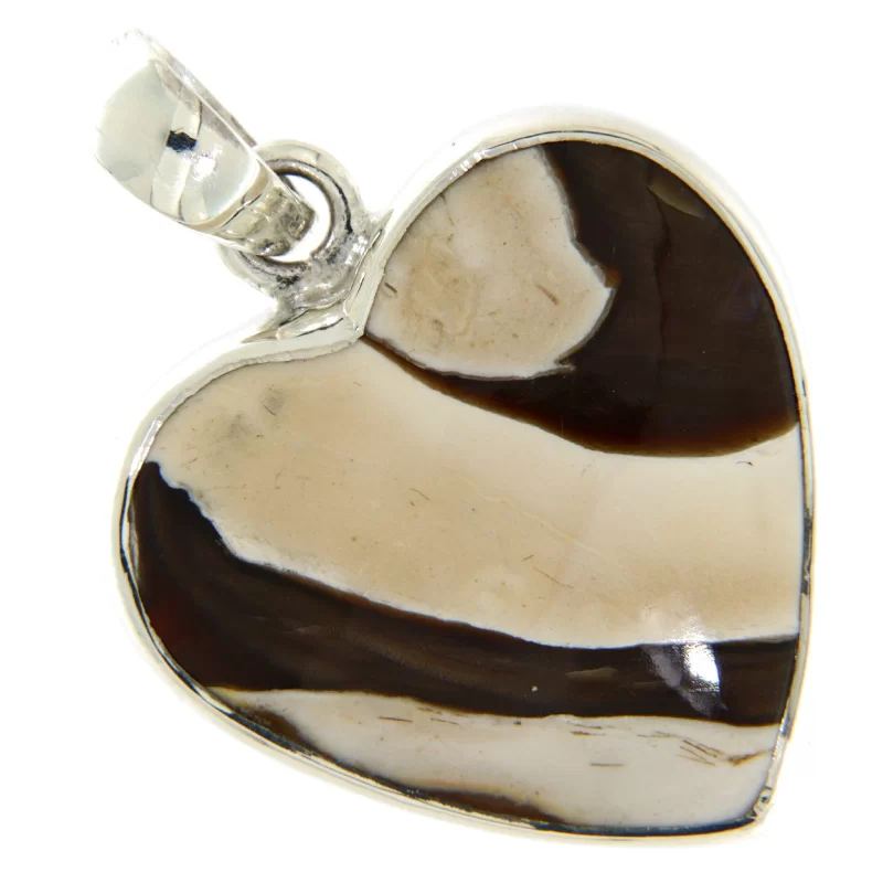 Pandant din Argint 925 Alun Fosilizat Natural - Eleganță Rustică și Conexiune cu Natura