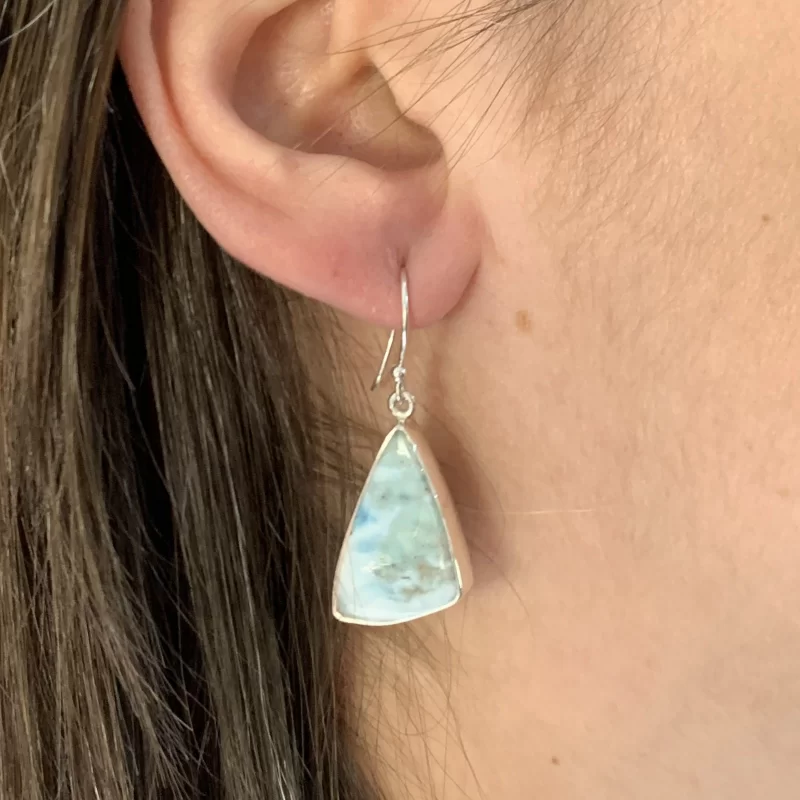 Cercei Argint 925 Larimar Natural - Serenitate si Frumusete Tropicala