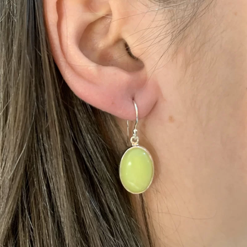 Cercei Argint 925 Opal Verde Natural - Stralucire si Reflectie Vibranta