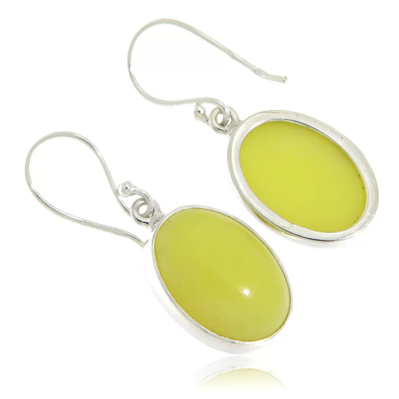 Cercei Argint 925 Opal Verde Natural - Stralucire si Reflectie Vibranta