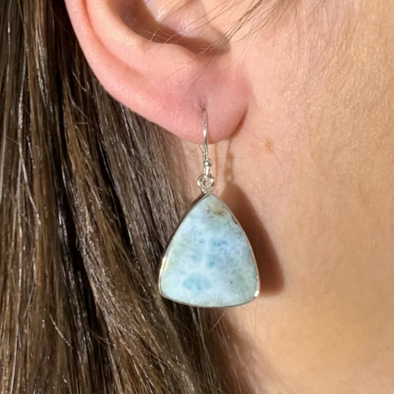 Cercei Argint 925 Larimar Natural - Calm Tropical