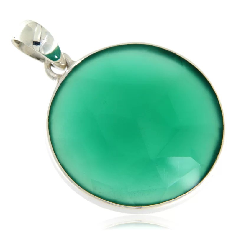 Pandant Argint 925 Onix Verde Natural - Echilibru si Stil