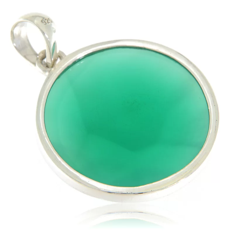Pandant Argint 925 Onix Verde Natural - Echilibru si Stil