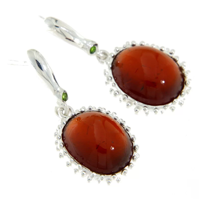 Cercei Argint 925 Granat Natural - Eleganta si Putere