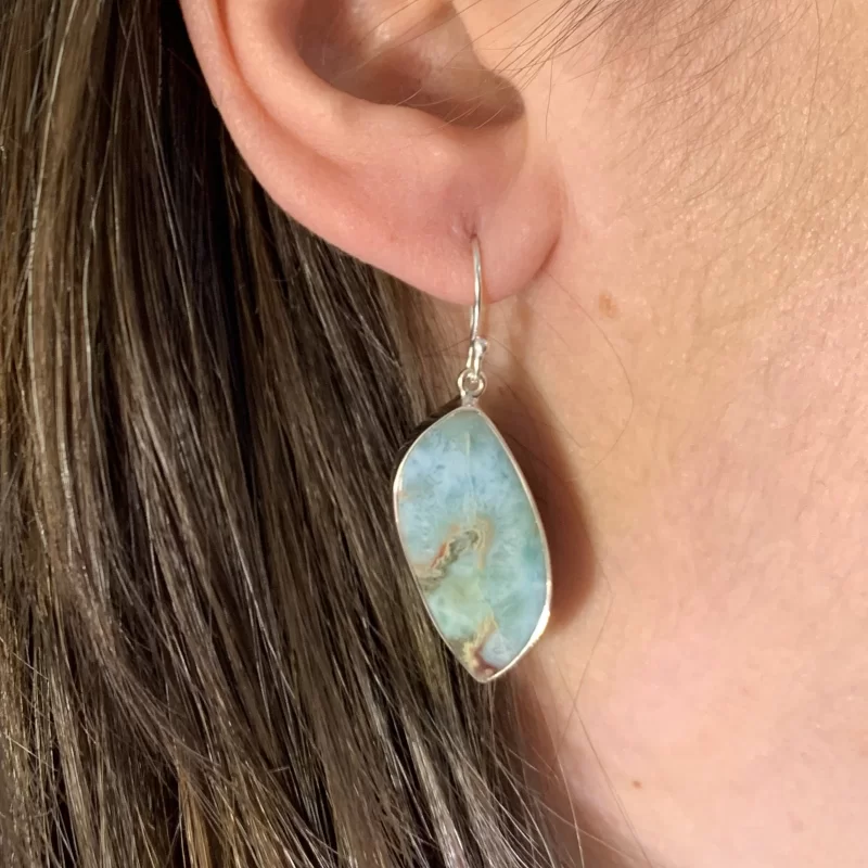 Cercei Argint 925 Larimar Natural - Eleganta si Liniste