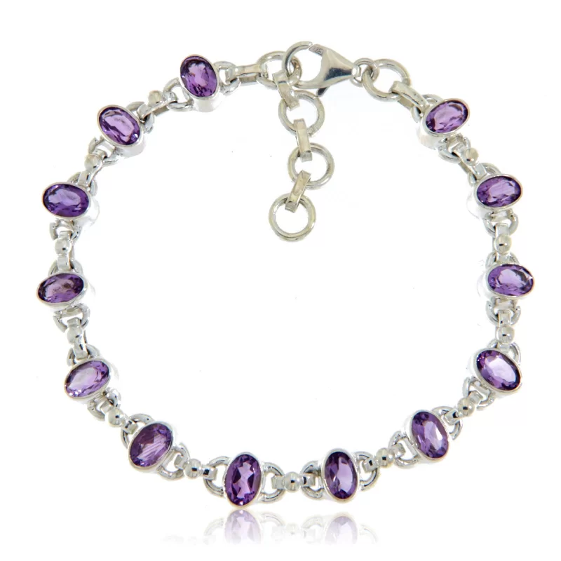 Bratara Argint 925  Ametist Natural - Eleganta si Liniste