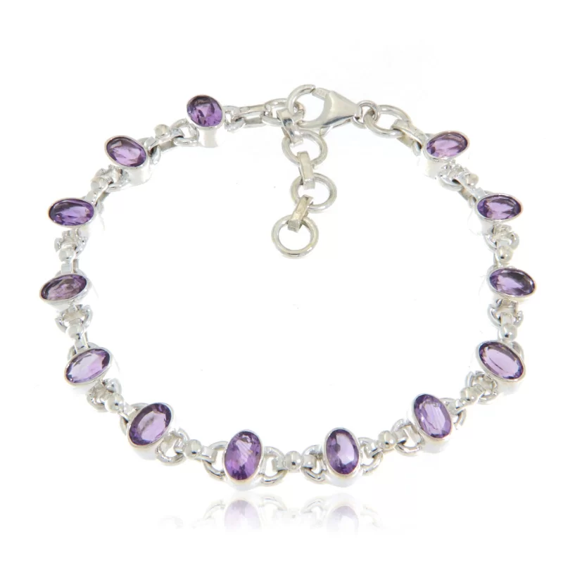 Bratara Argint 925  Ametist Natural - Eleganta si Liniste