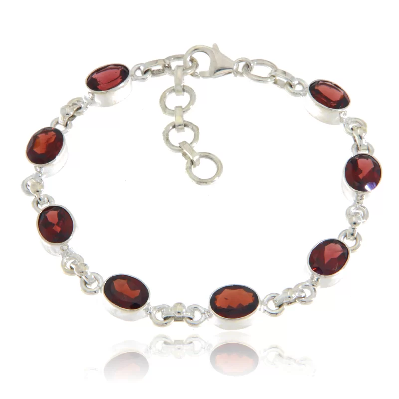 Bratara Argint 925  Granate Naturale - Putere si Eleganta