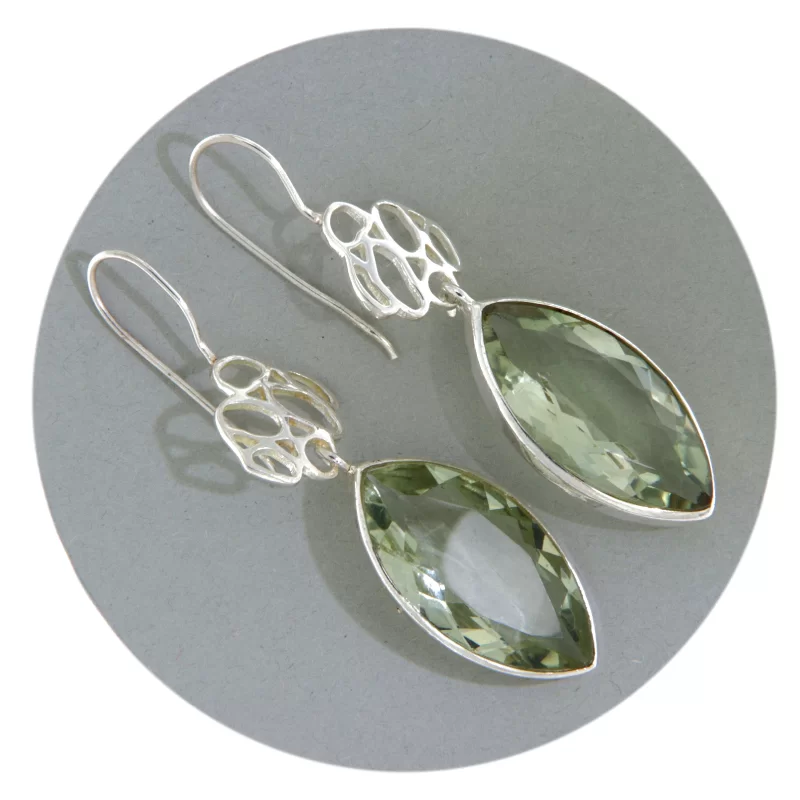 Cercei Argint 925 Ametist Verde Natural - Stil si Serenitate