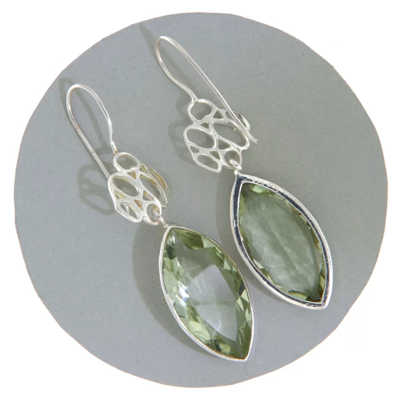 Cercei Argint 925 Ametist Verde Natural - Stil si Serenitate
