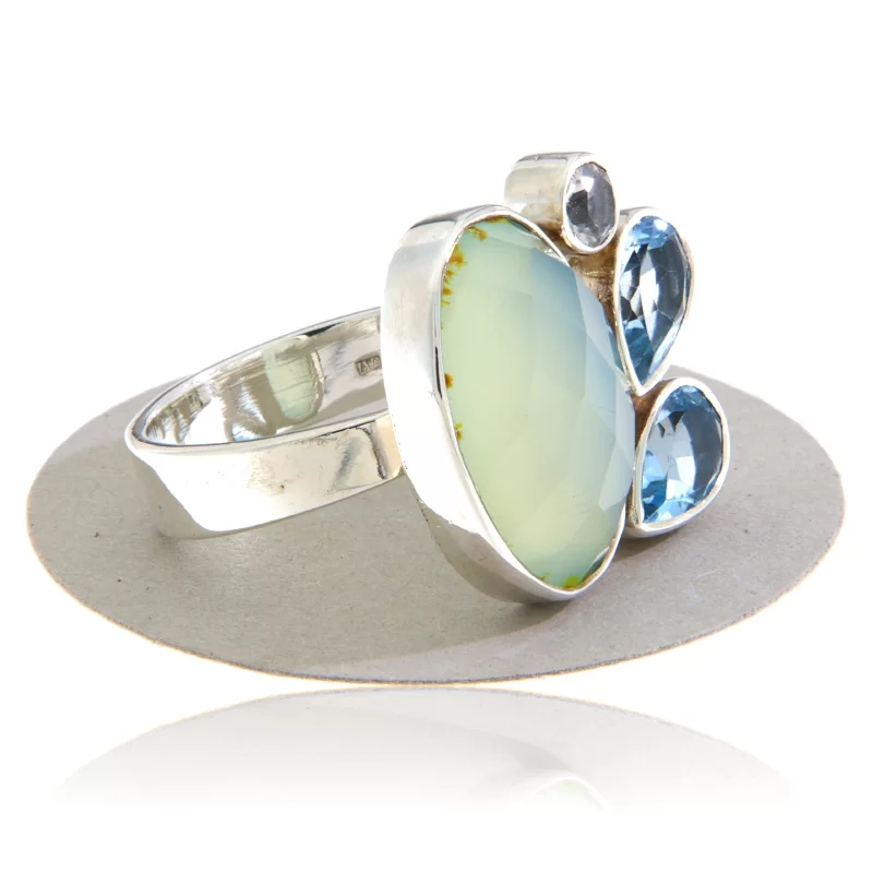 Inel Argint 925 Calcedonie Topaz Natural - Stralucire si Armonie