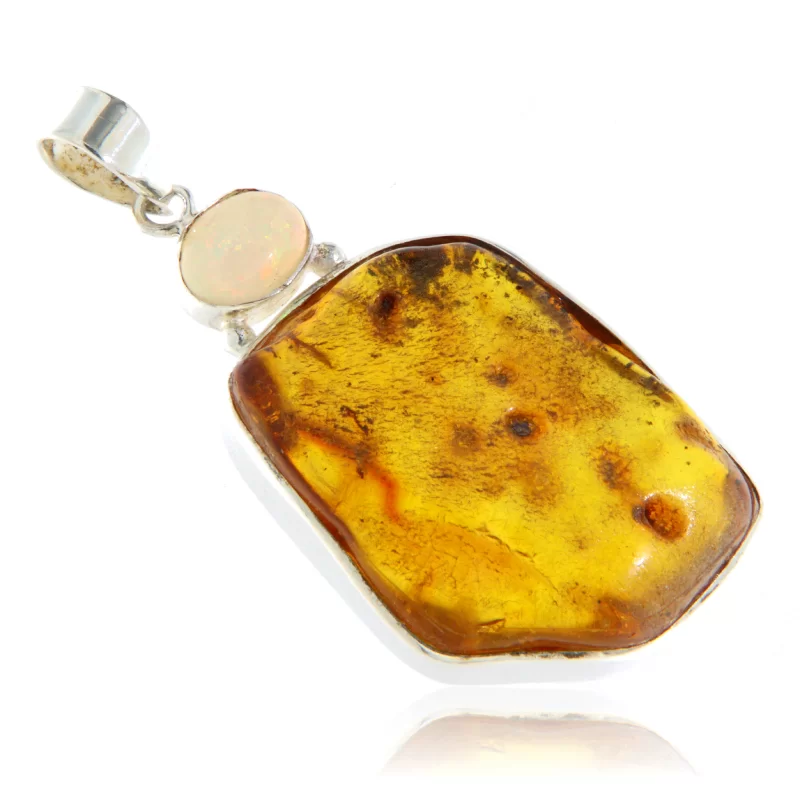 Pandant Argint 925 Chihlimbar Ambra Opal Naturale - Rafinament si Stralucire