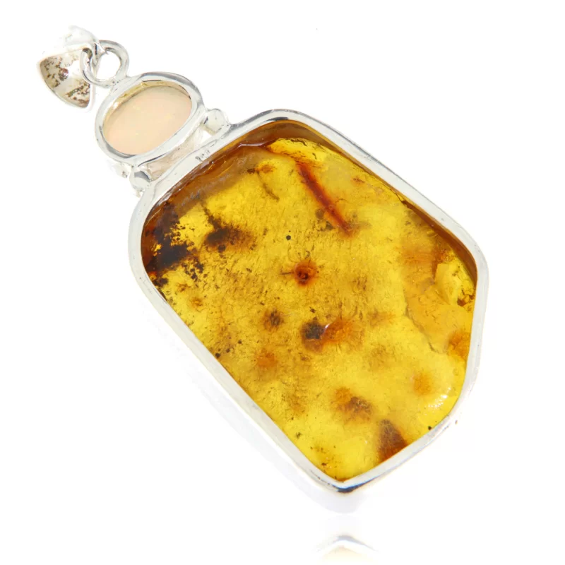 Pandant Argint 925 Chihlimbar Ambra Opal Naturale - Rafinament si Stralucire