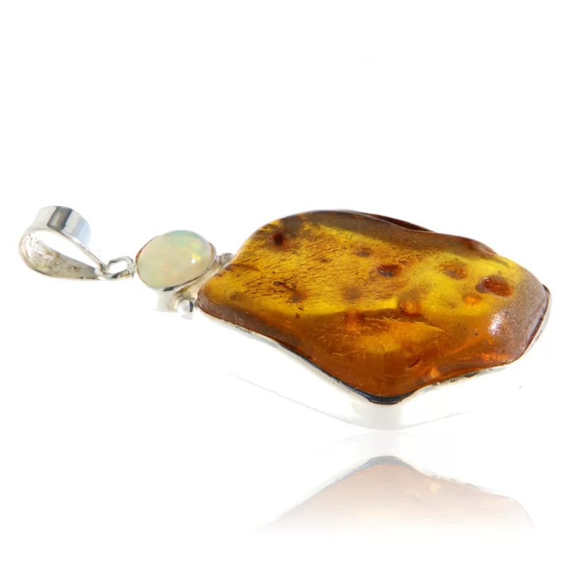 Pandant Argint 925 Chihlimbar Ambra Opal Naturale - Rafinament si Stralucire