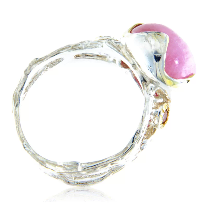 Inel Argint 925 Accente aurite Rubin Natural Cubic Zirconia - Rafinament si Stralucire