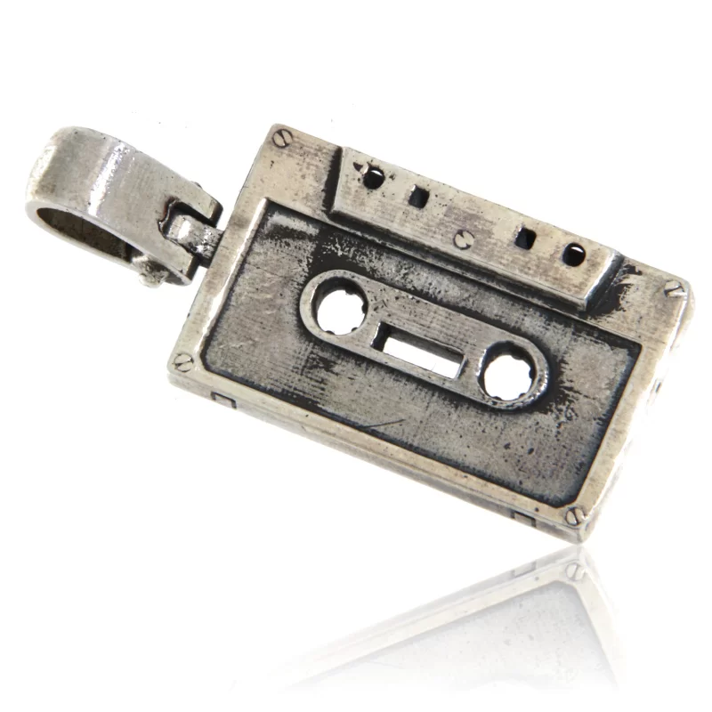 Pandant Argint 925 Simbol Retro Caseta Audio - Stil Nostalgia