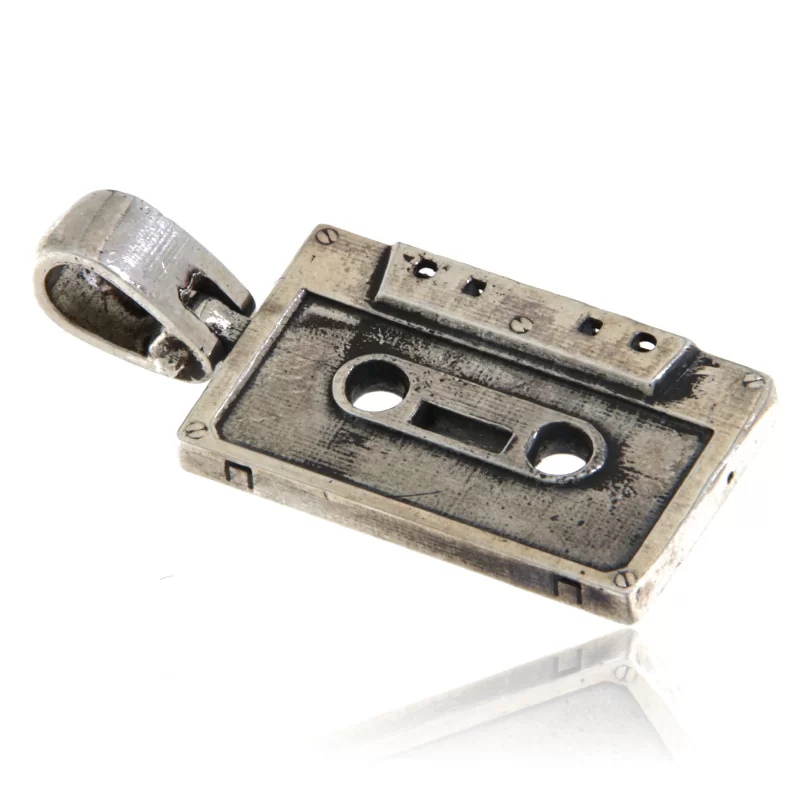 Pandant Argint 925 Simbol Retro Caseta Audio - Stil Nostalgia
