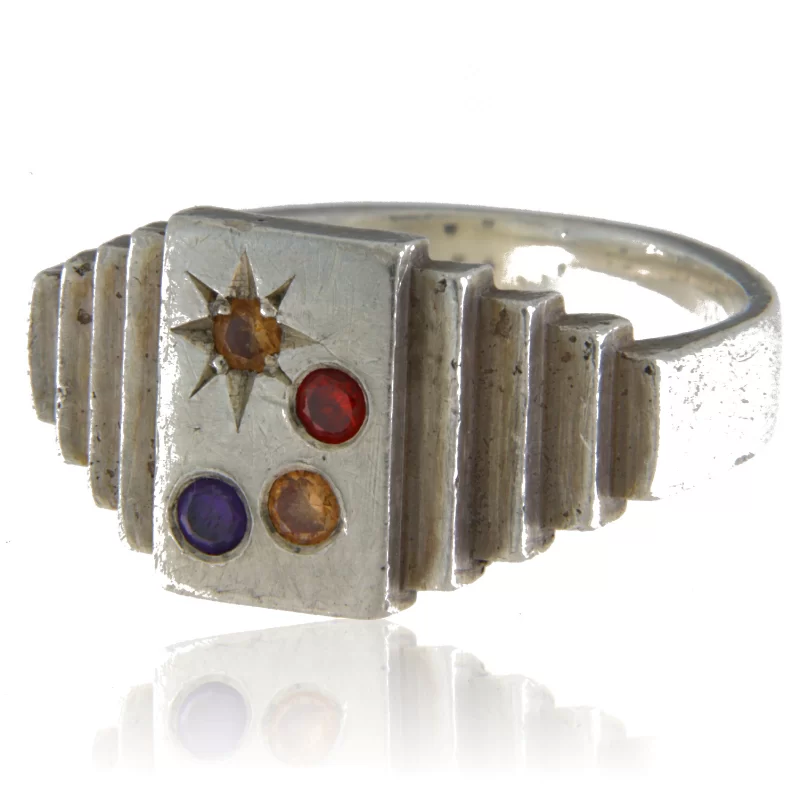 Inel Argint 925 Barbatesc Tricolor Retro - Stil si Individualitate