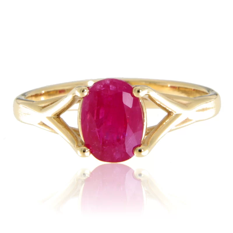 Inel aur 14k cu Rubin Natural fara Tratament