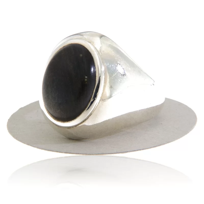 Ghiul Argint 925 Masiv Obsidian Auriu Natural - Forta si Eleganta