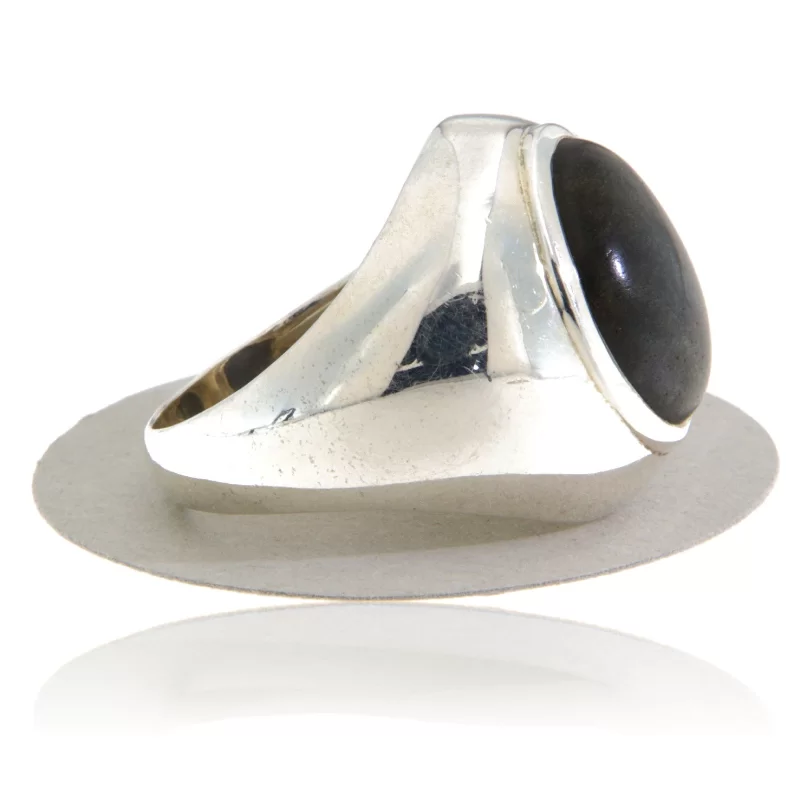 Ghiul Argint 925 Masiv Obsidian Auriu Natural - Forta si Eleganta