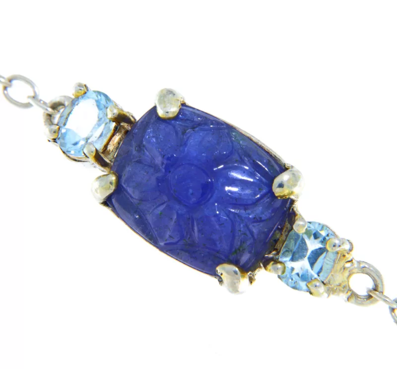 Bratara Argint 925  Tanzanit Topaz Naturale - Eleganta si Stralucire