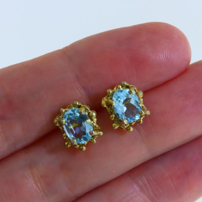 Cercei Argint 925 Accente aurite Topaz Natural - Stralucire si Eleganta