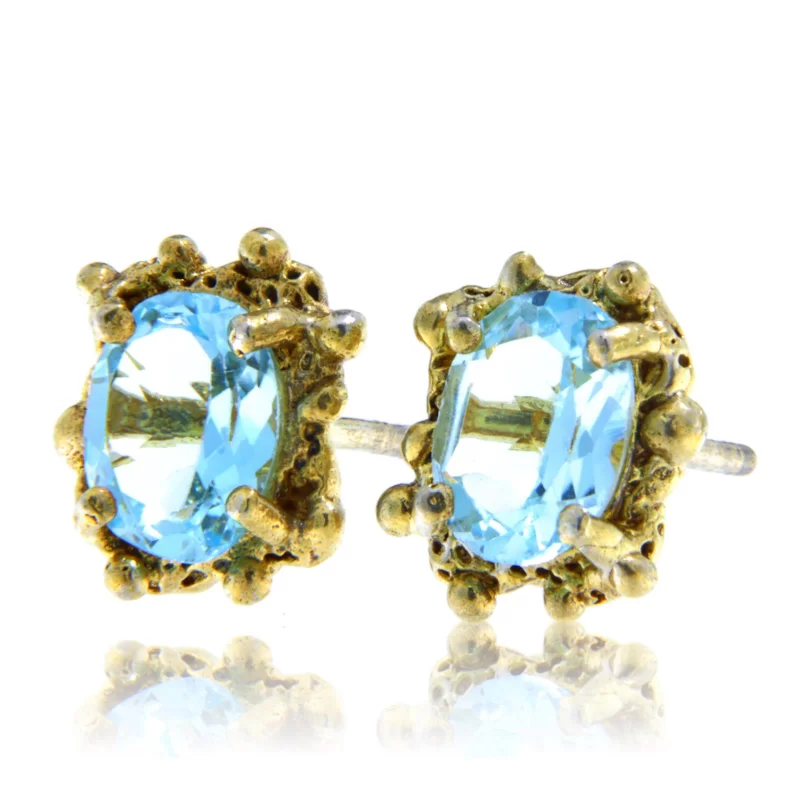 Cercei Argint 925 Accente aurite Topaz Natural - Stralucire si Eleganta