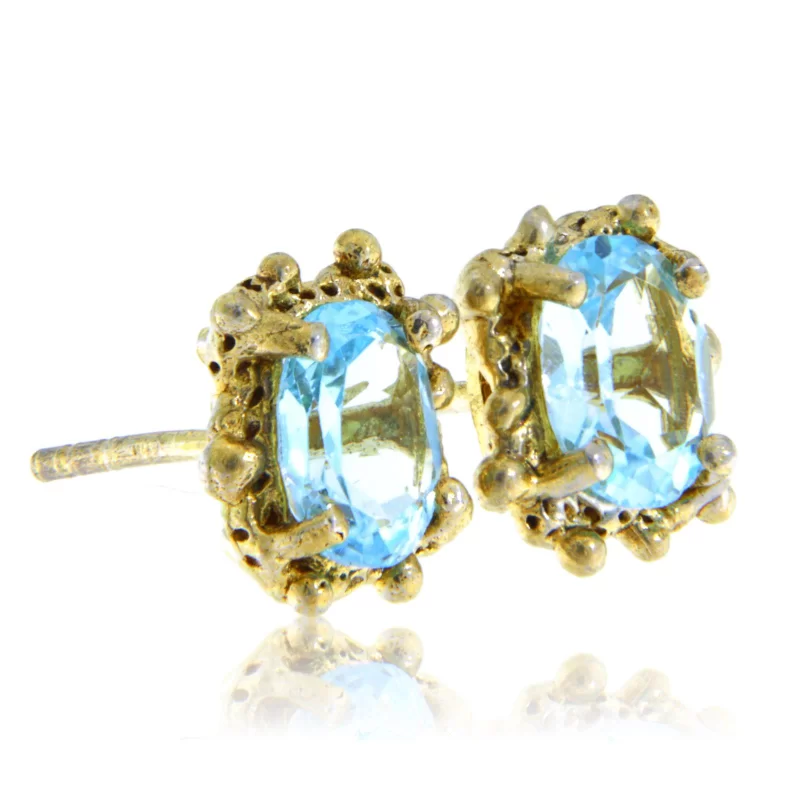 Cercei Argint 925 Accente aurite Topaz Natural - Stralucire si Eleganta