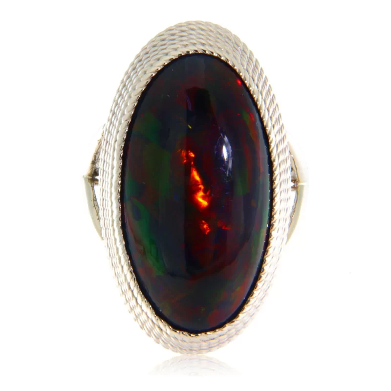 Inel Aur Opal Etiopia Natural - Eleganta si Misticism