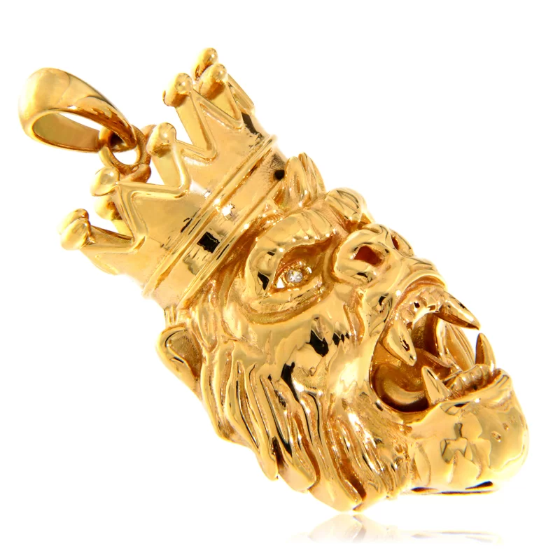 Pandant Aur 14k Cubic Zirconia Gorilla King - Putere si Autoritate Regala