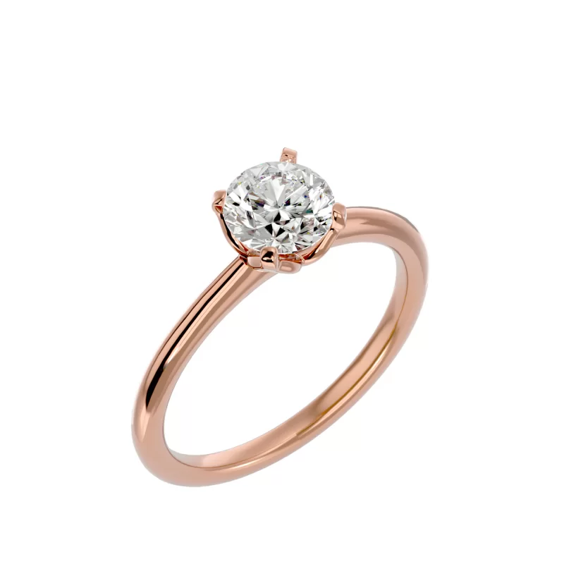 Inel de logodna Impressive Briliant Rose Aur 18k Diamant Natural - Camelia