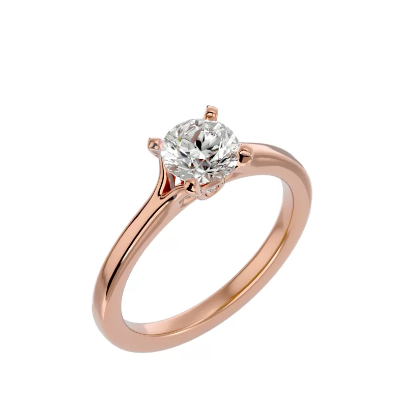 Inel de logodna Delicat Briliant Aur Roz 18k Real Diamond - Francesca
