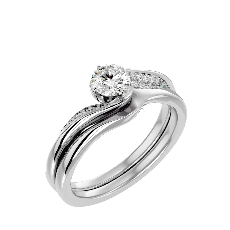 Inel de Logodna Verighete Sublime Aur 18k Diamante Naturale - Geraldine