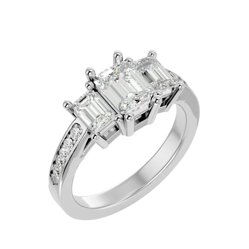 Inel de Logodna Trilogy Striking Emerald Aur 18k Real Diamond - Amélie
