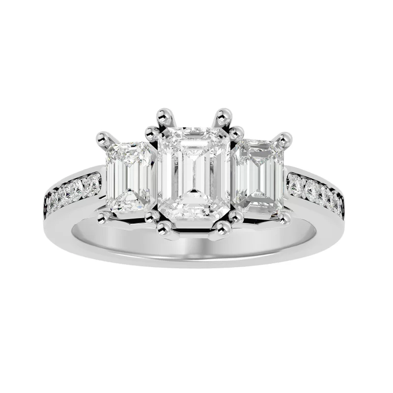 Inel de Logodna Trilogy Striking Emerald Aur 18k Real Diamond - Amélie