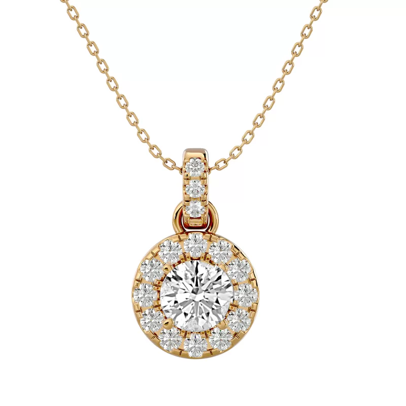Pandantiv Halo Aur 18 K Diamante Naturale - Charlotte