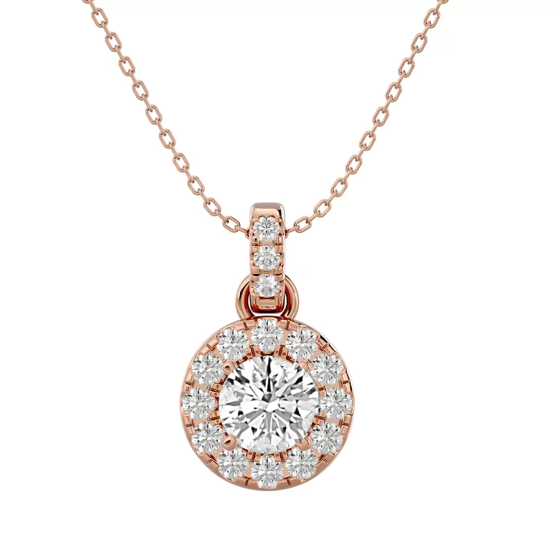 Pandantiv Halo Aur 18 K Diamante Naturale - Charlotte