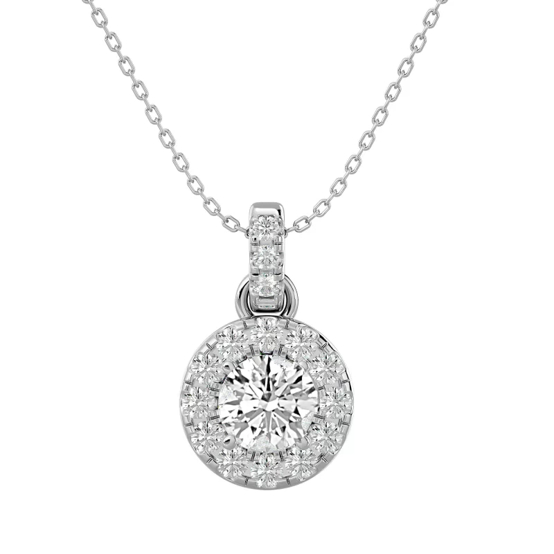 Pandantiv Halo Aur 18 K Diamante Naturale - Charlotte