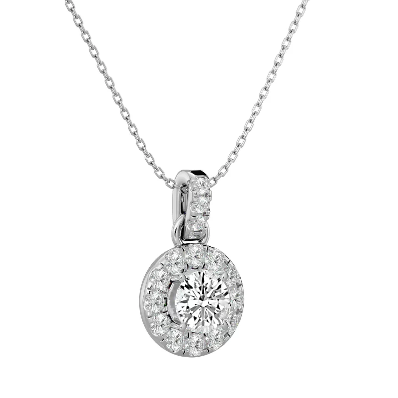 Pandantiv Halo Aur 18 K Diamante Naturale - Charlotte