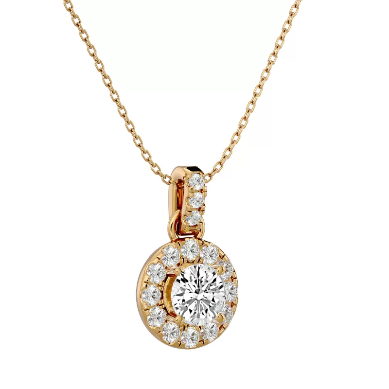 Pandantiv Halo Aur 18 K Diamante Naturale - Charlotte