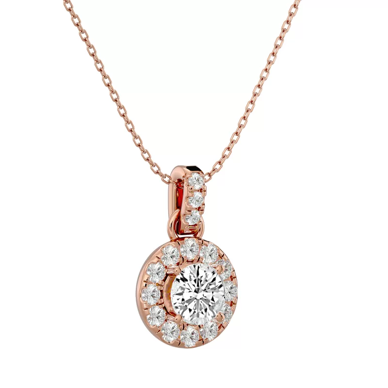 Pandantiv Halo Aur 18 K Diamante Naturale - Charlotte