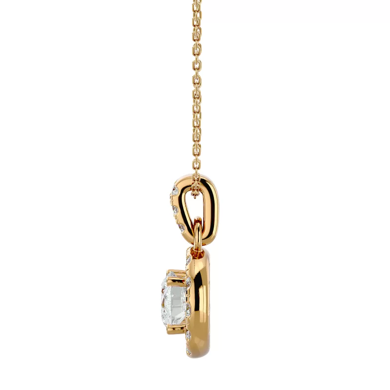 Pandantiv Halo Aur 18 K Diamante Naturale - Charlotte