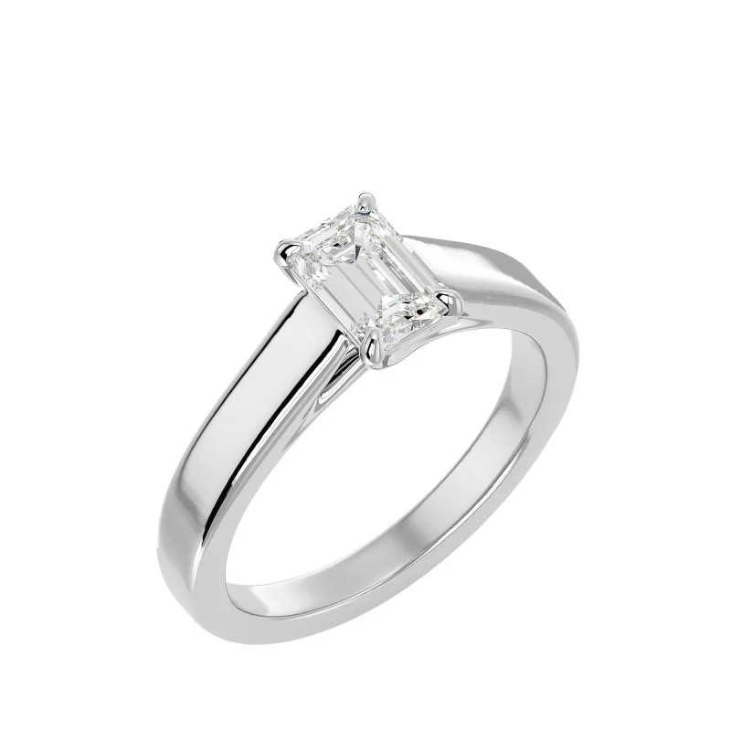 Inel de logodna Emerald Aur Alb 18k Diamante Naturale - Matilda