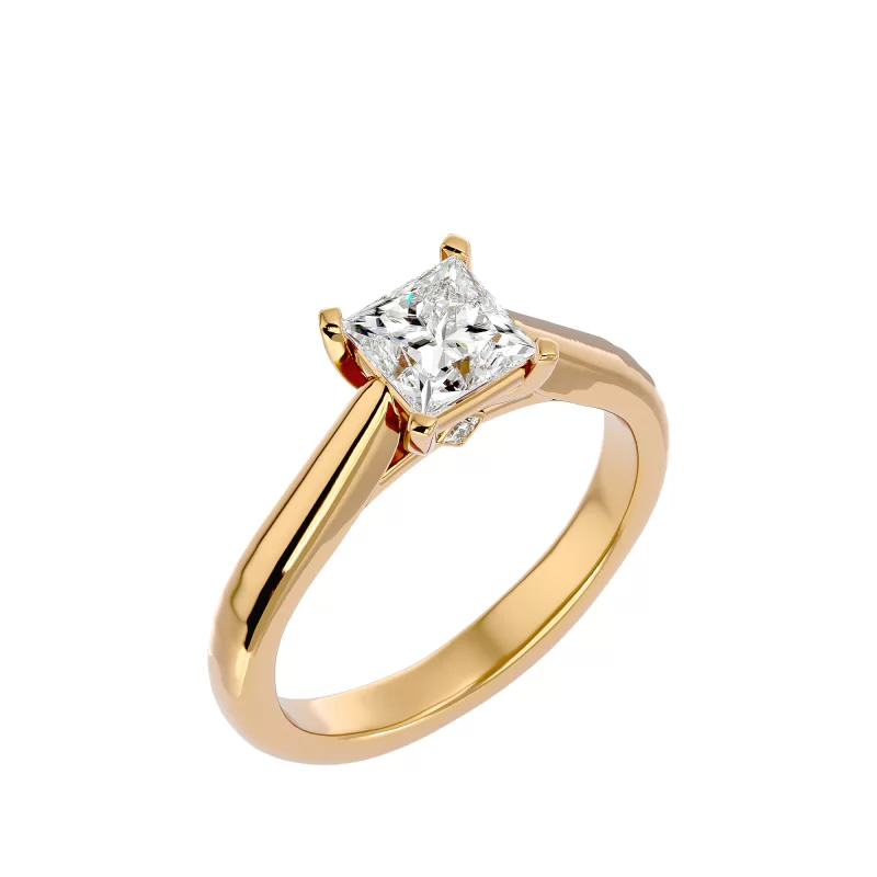 Inel de logodna Princess Galben Alb 18k Diamante Naturale - Rhianna