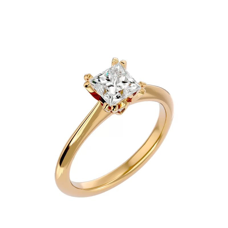 Inel de logodna Princess Aur Galben 18k Diamante Naturale - Tiger Lily