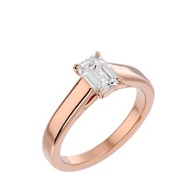 Inel de logodna Emerald Aur Roz 18k Diamante Naturale - Matilda