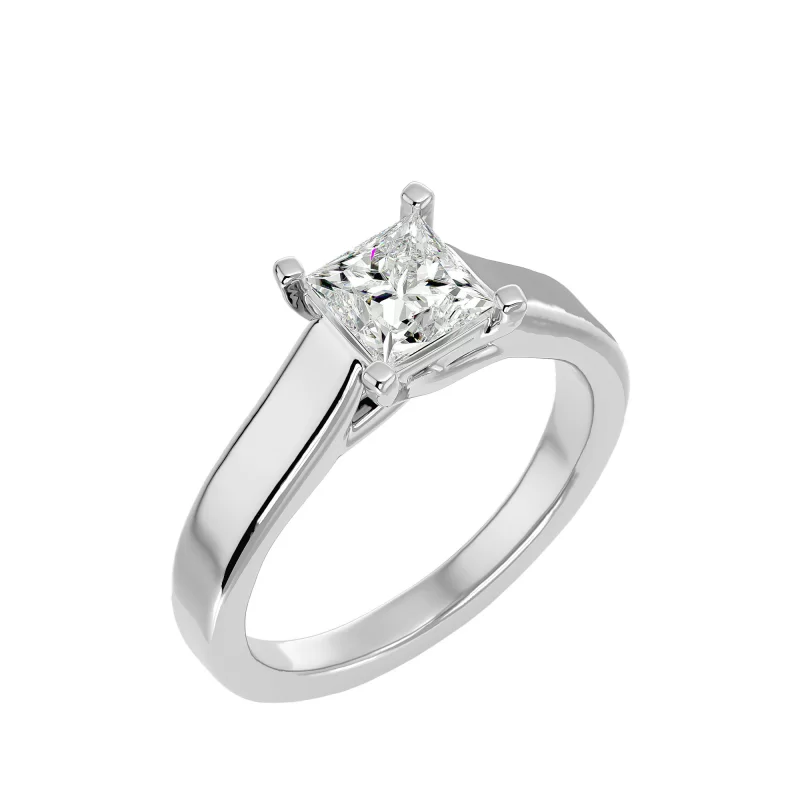 Inel de Logodna Princess Aur Alb 18k Diamante Naturale - Britney