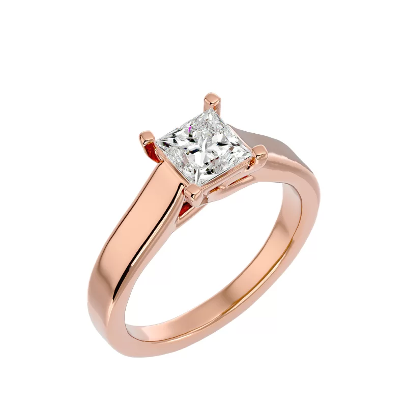 Inel de Logodna Princess Aur Roz 18k Diamante Naturale - Britney
